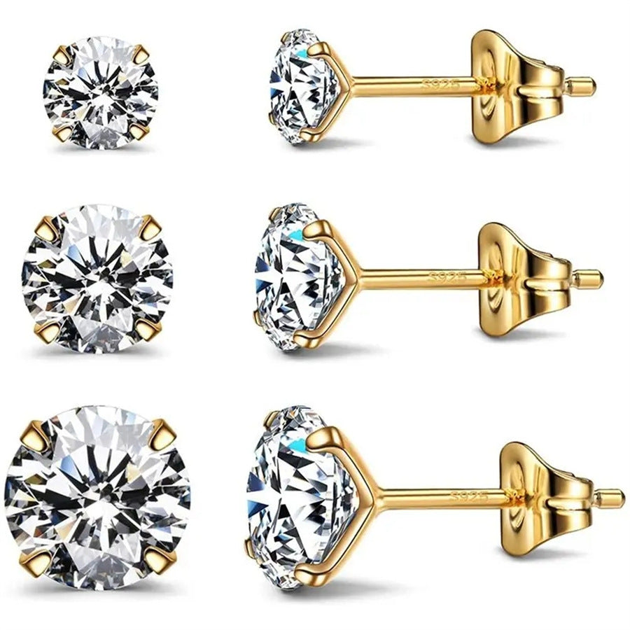 t ✨ Eleganta Zirconia Örhängen 3-Pack