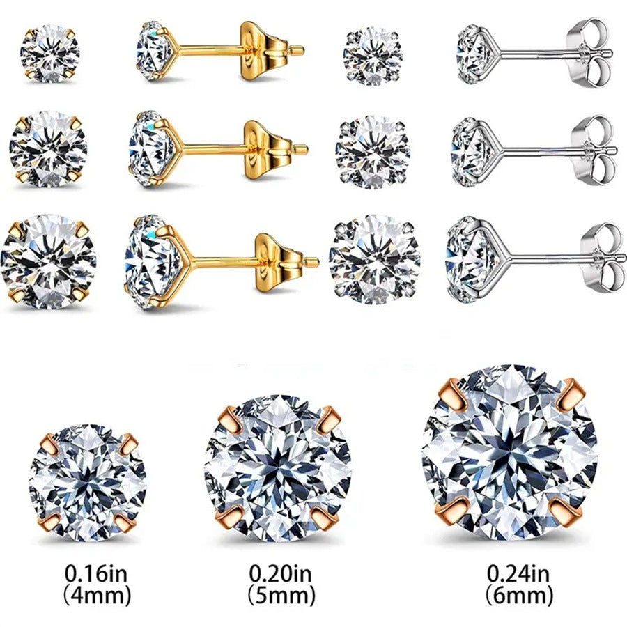 t ✨ Eleganta Zirconia Örhängen 3-Pack