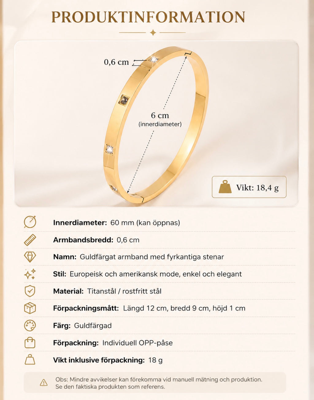 Elegant Armband med Stenar
