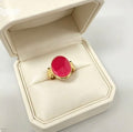 Vintage Ring med Rubinröd Sten