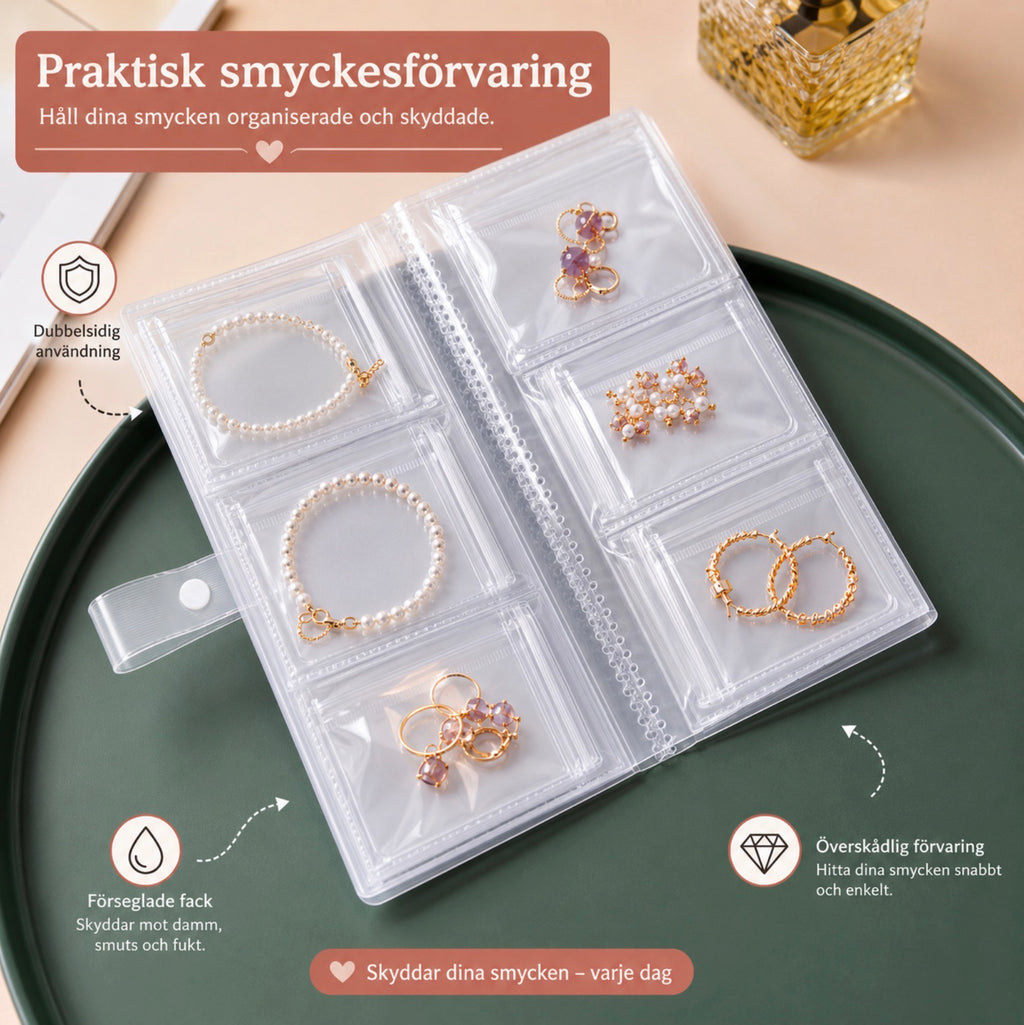 Smyckesförvaring i Bokform – Transparent Förvaring för Smycken