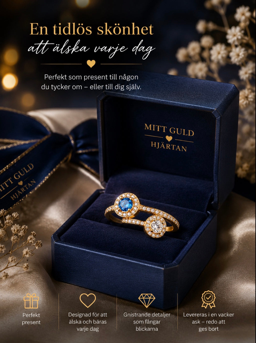 Havsblå Elegans Ring